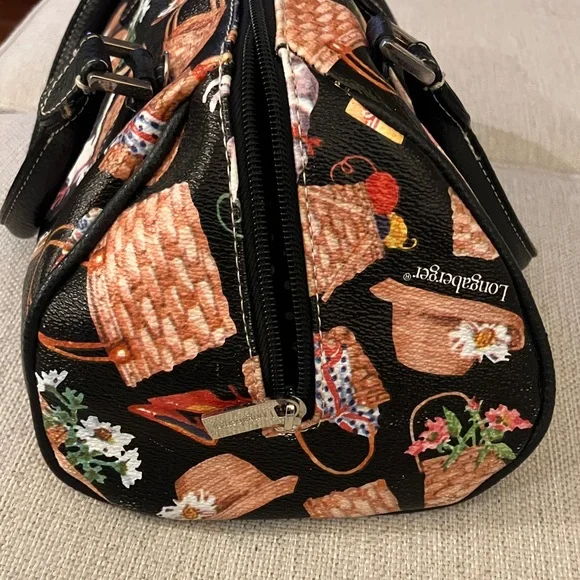 RARE Longaberger barrel purse with basket print all over VGUC - Picture 9 of 13